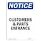 Signmission OSHA Notice, 5" Height, Customers And Parts Entrance Sign, 5" X 3.5", Portrait OS-NS-D-35-V-10880 - alternate 1